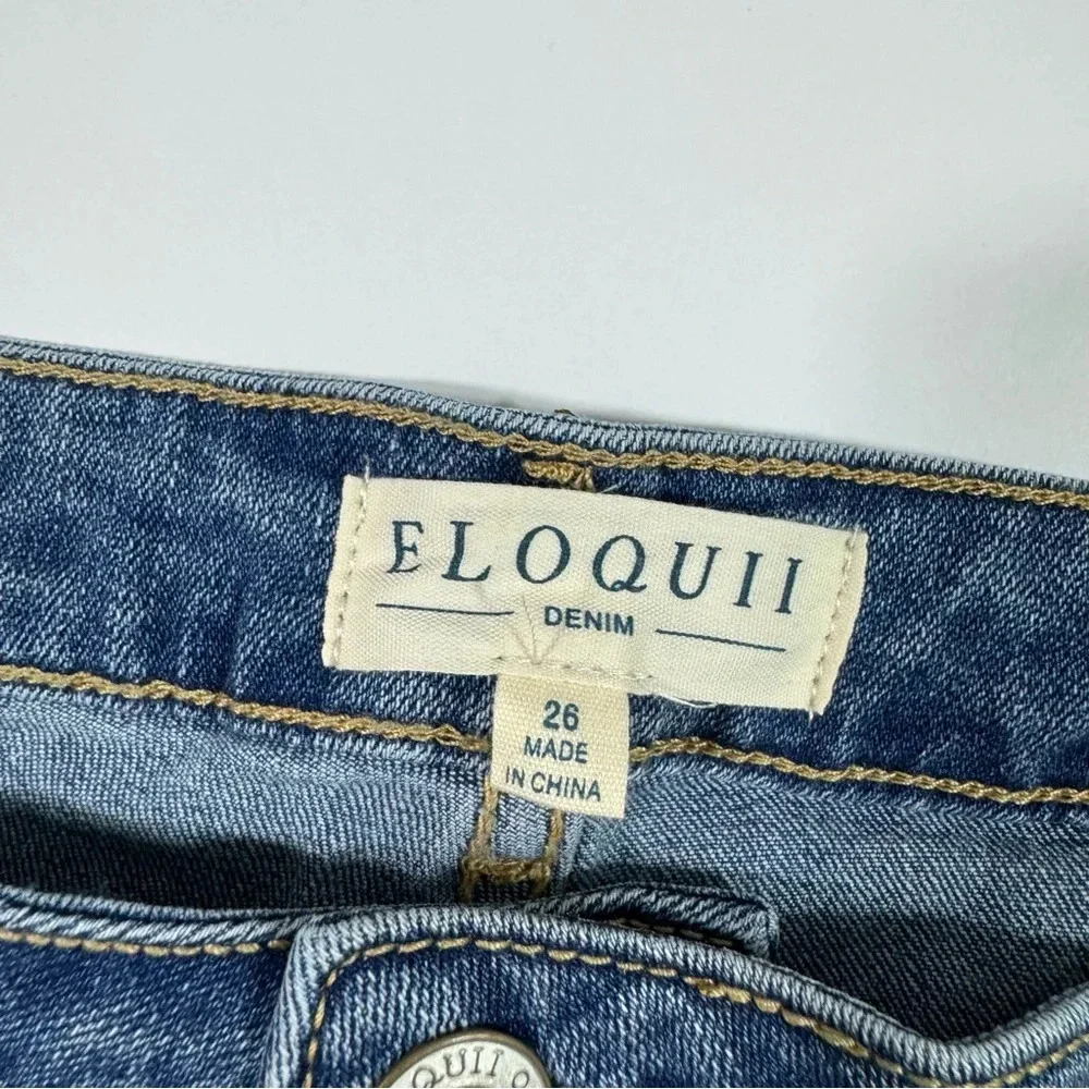 Eloquii Naomi Flare Jeans Size 26 Ripped Knee